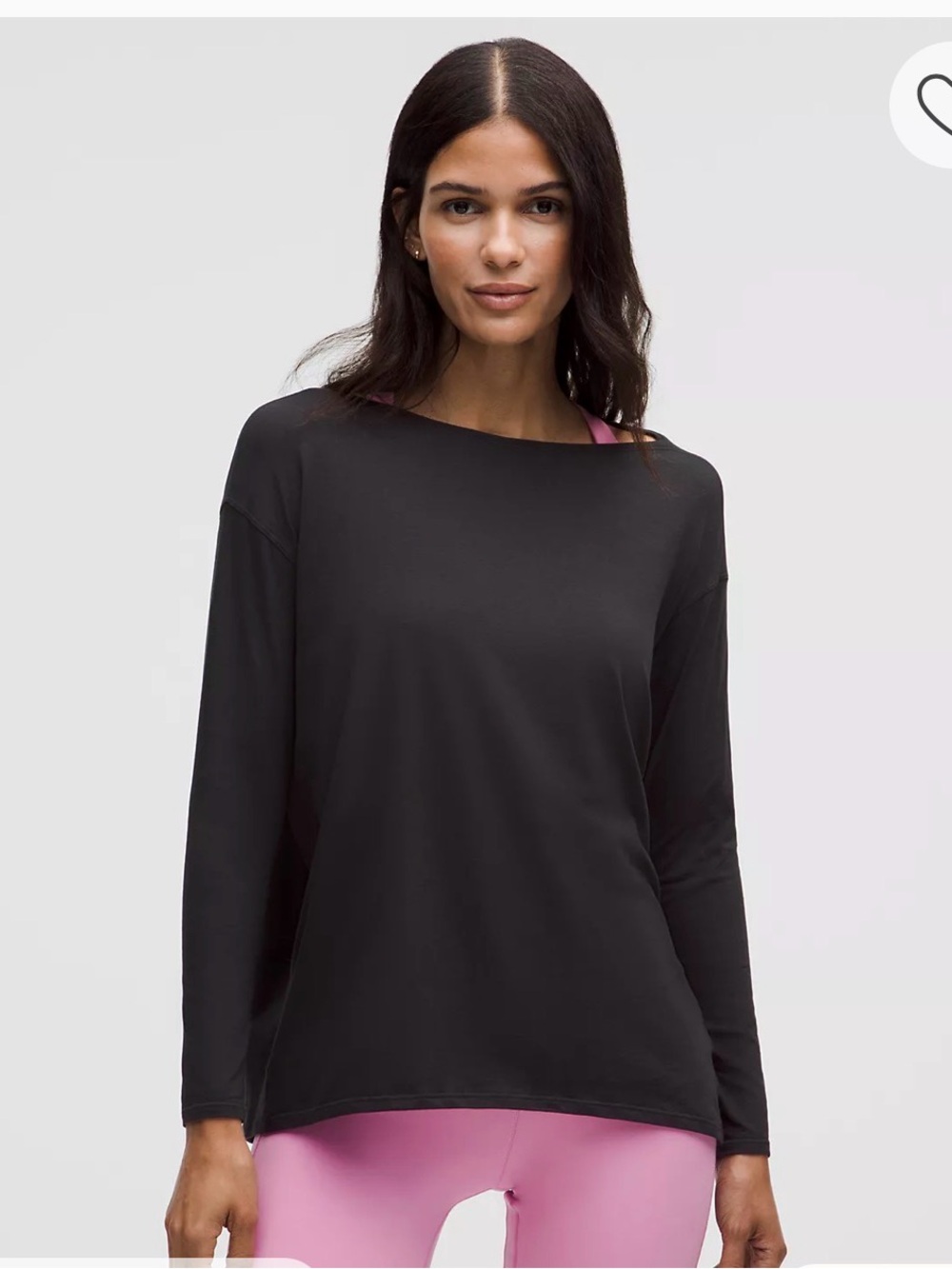 Lululemon Black Cotton Long-Sleeve Women's Top